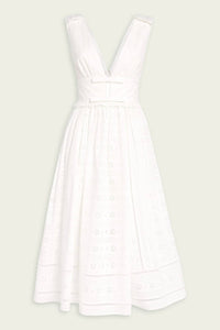 Self-Portrait - Cotton Broderie Midi Dress