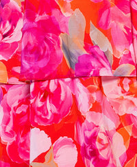 Xscape - Norene Print Chiffon Long Sleeve Ruffle Floor Length Dress - Plus