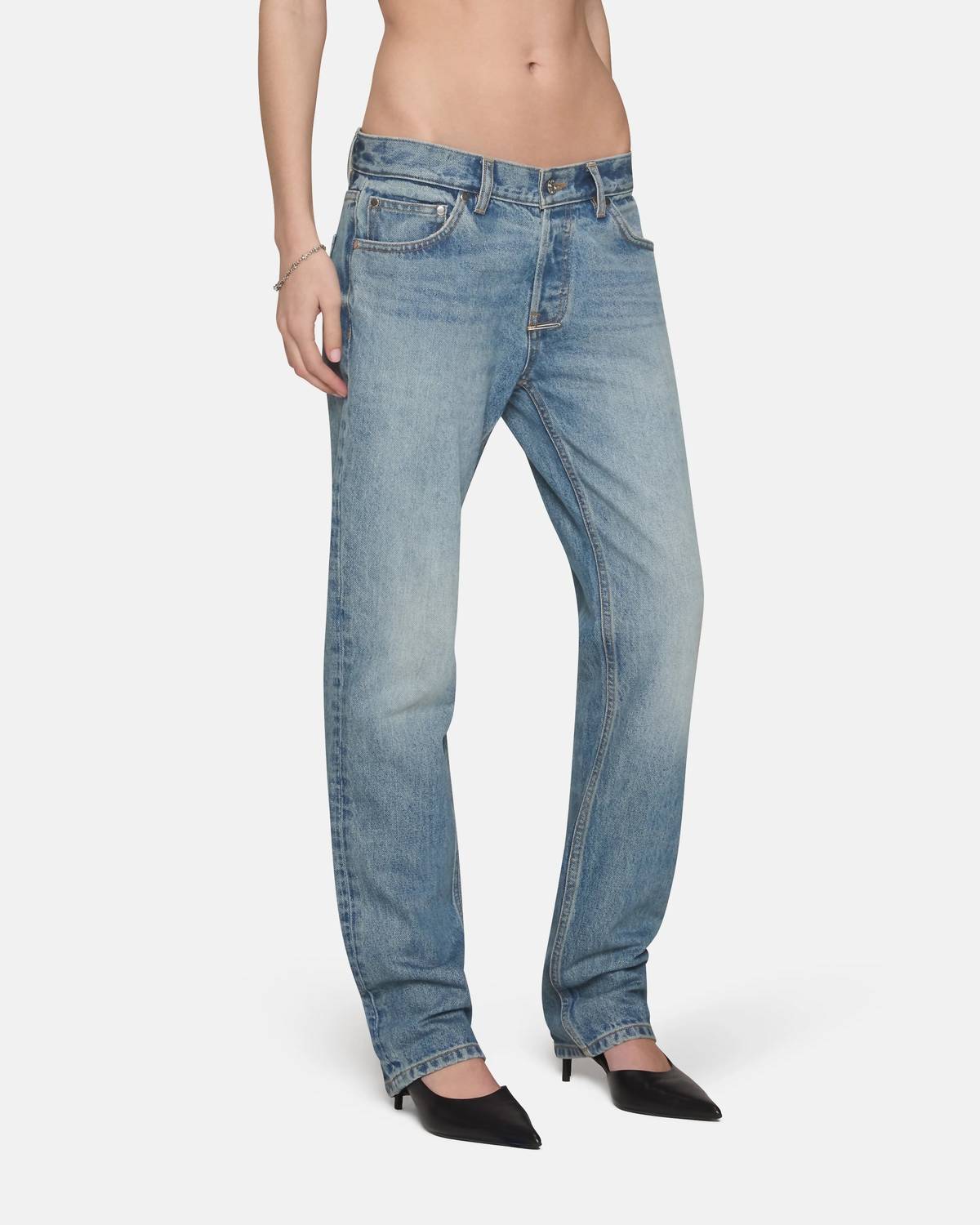 EB Denim Low Rise Straight Jeans in luca - women's jeans - alternate view