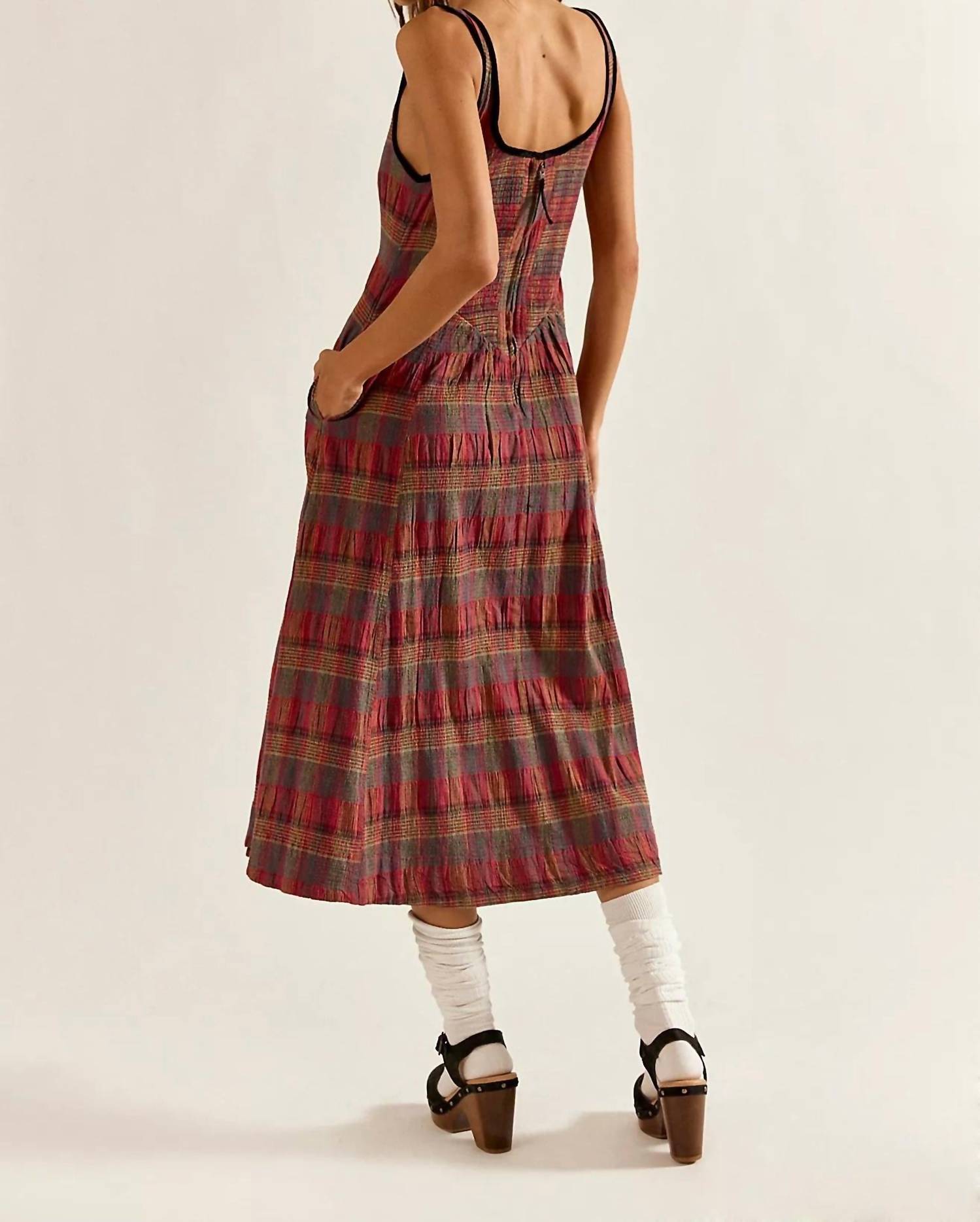 Free People - Freya Plaid Midi Dress