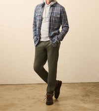 Faherty Double Pocket Legend Sweater Shirt in three lakes plaid - men's shirt - alternate view