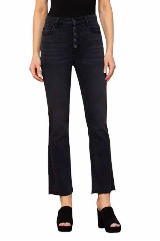 Hidden - High Rise Basic Cropped Flare Jeans