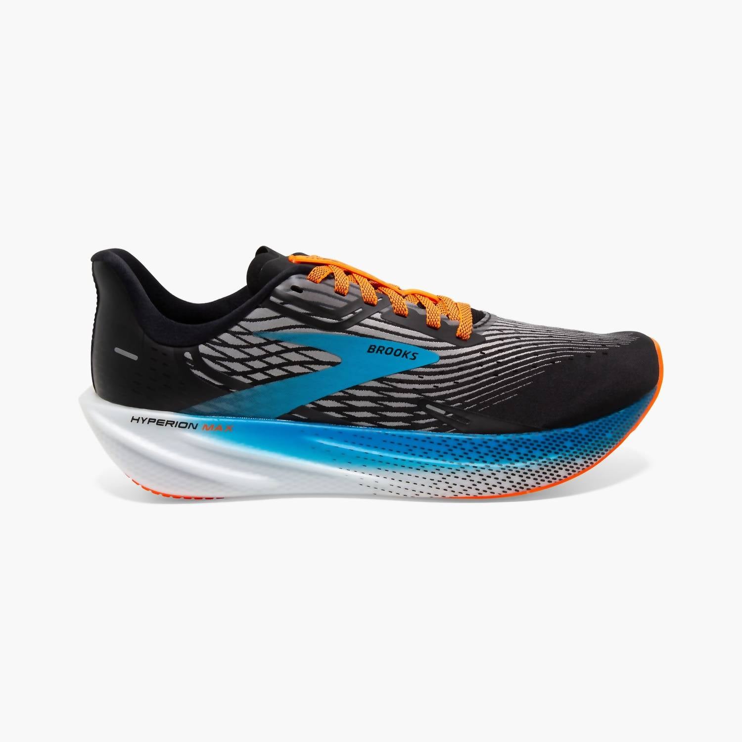 BROOKS Men's Hyperion Max Running Shoes in black grey orange clown fish - men's shoe