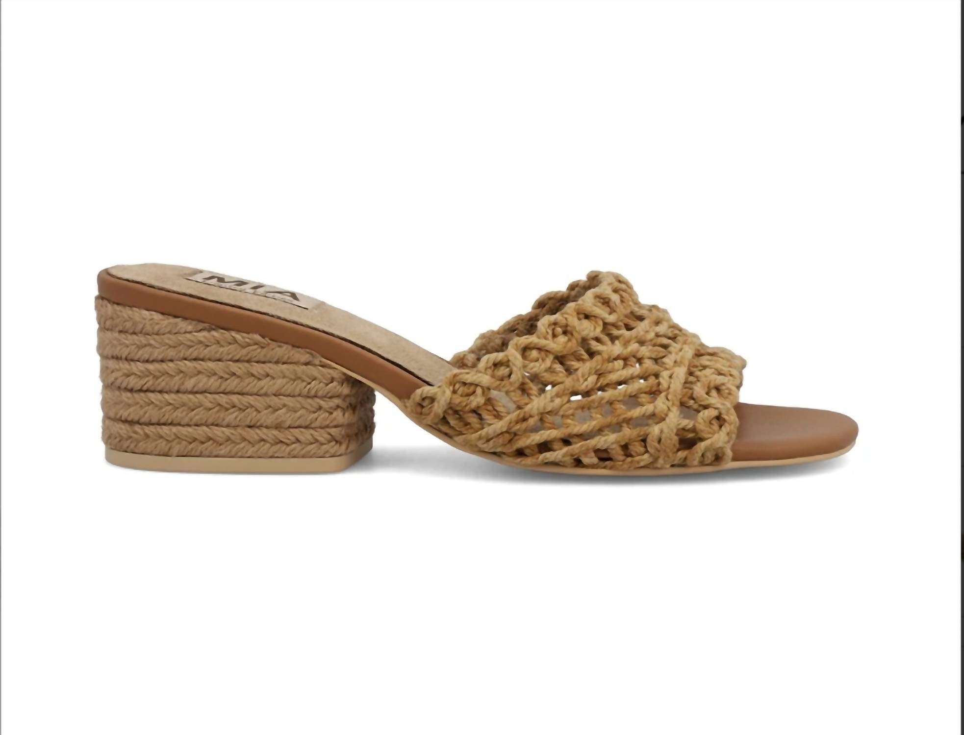 MIA Women's Idella Rattan Heel in natural woven - women's sandal
