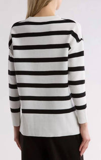 T Tahari - Striped Crewneck Sweater