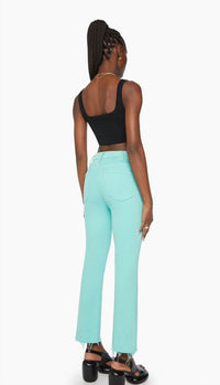 Mother Hustler Ankle Fray Jeans in cascade - women's jeans - detail view