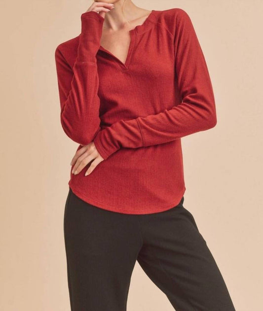 Jag - Women's Lori Notched Knit Top