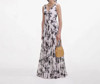 Self-Portrait - Floral Print Chiffon Maxi Dress