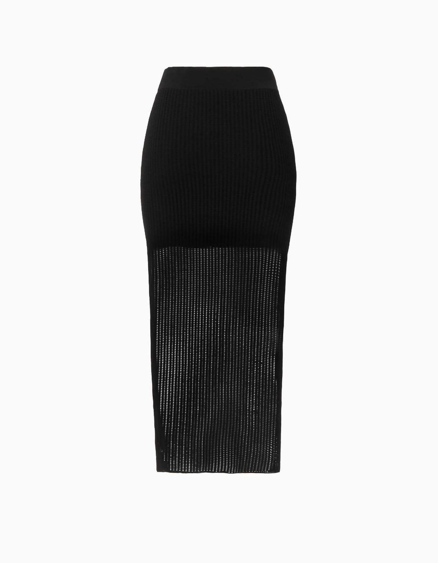 Dodiee Pointelle Knit Skirt in black - women's skirt - view 4