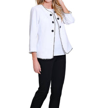 Multiples - Fringe-trim Tweed Jacket