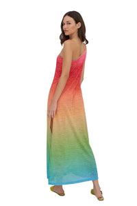 Pitusa - One Shoulder Rainbow Maxi Dress