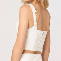 Astr - Alexcia Bow-strap Cropped Corset Top