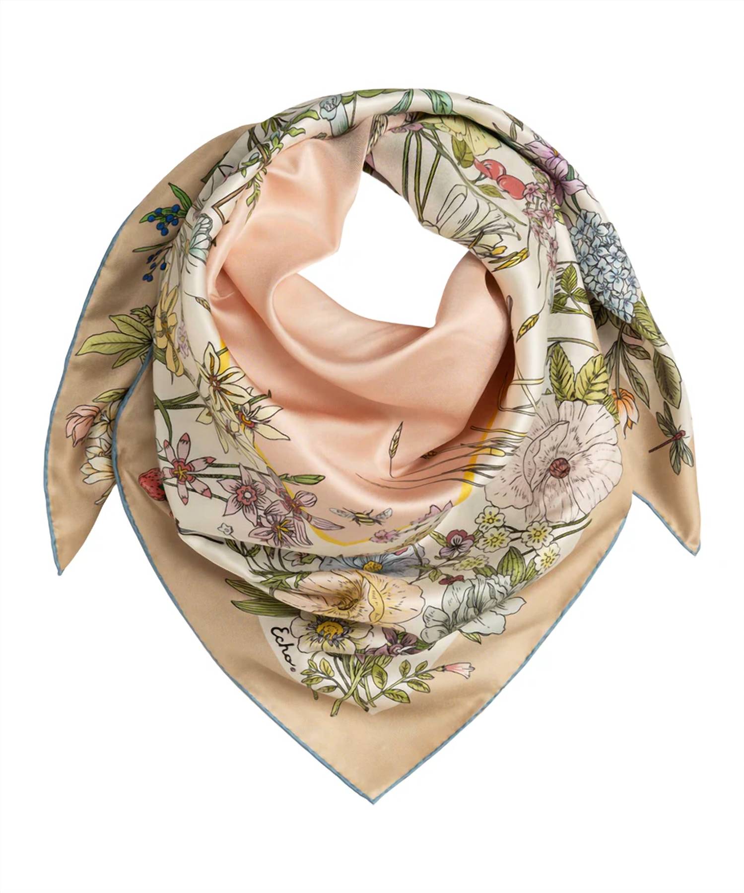 Echo Summer Bounty Silk Scarf in pebble - women's scarf - detail view
