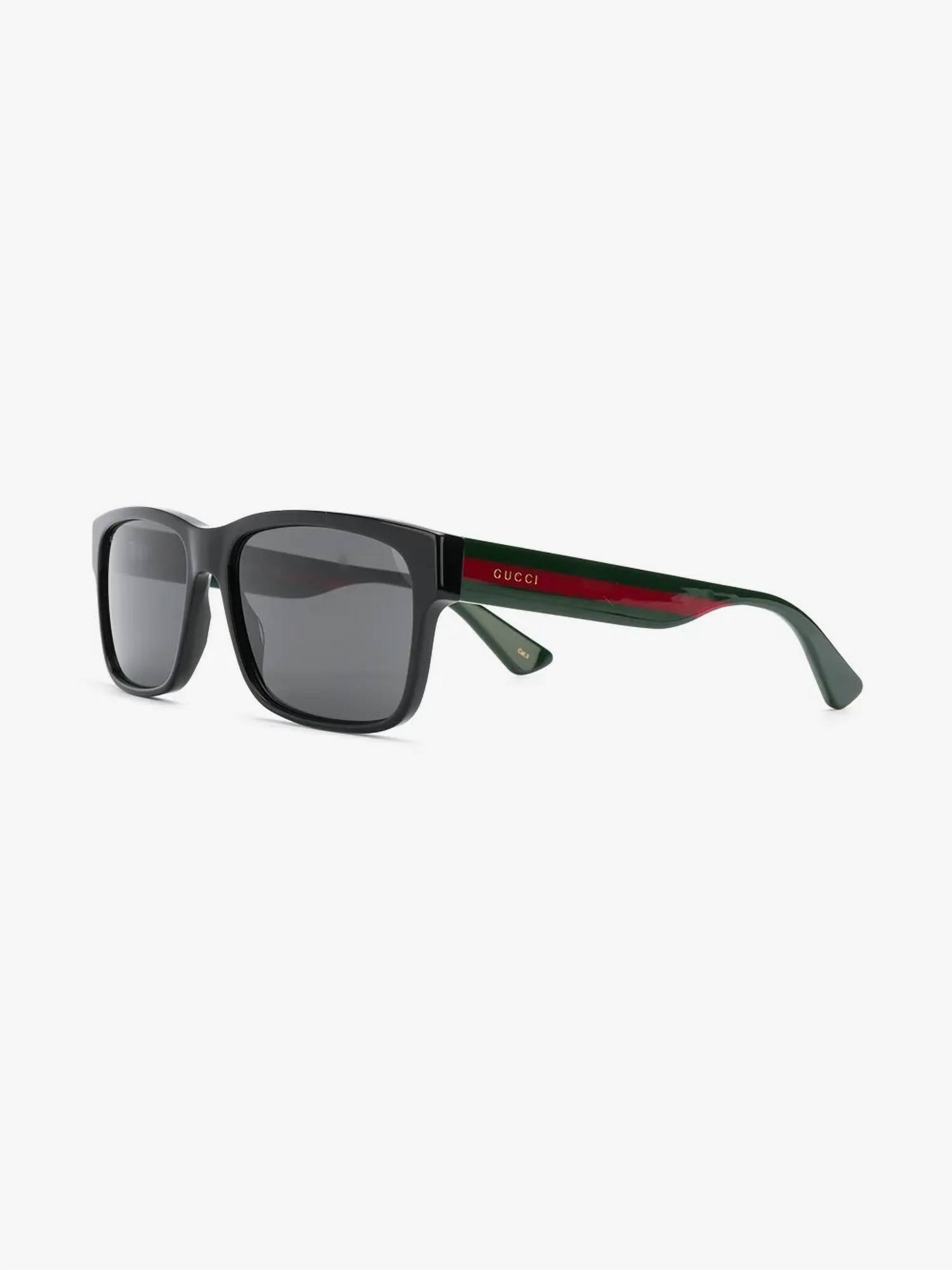Gucci - Men's Web Stripe Motif Non-polarized Sunglasses