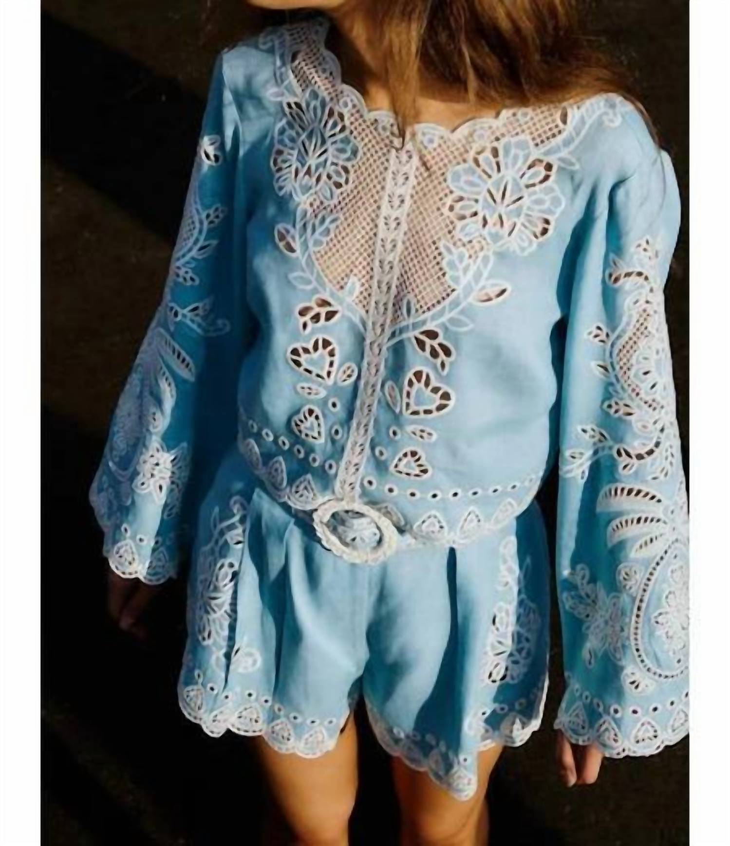 Farm Rio - Romantic Richelieu Blouse