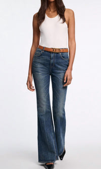Dorothee Schumacher - Leather Patch Flare Jeans