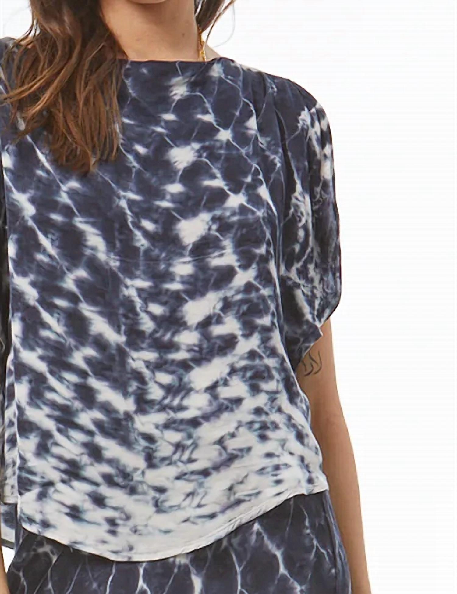 young fabulous & broke Rumi Top in tie dye - women's blouse - detail view