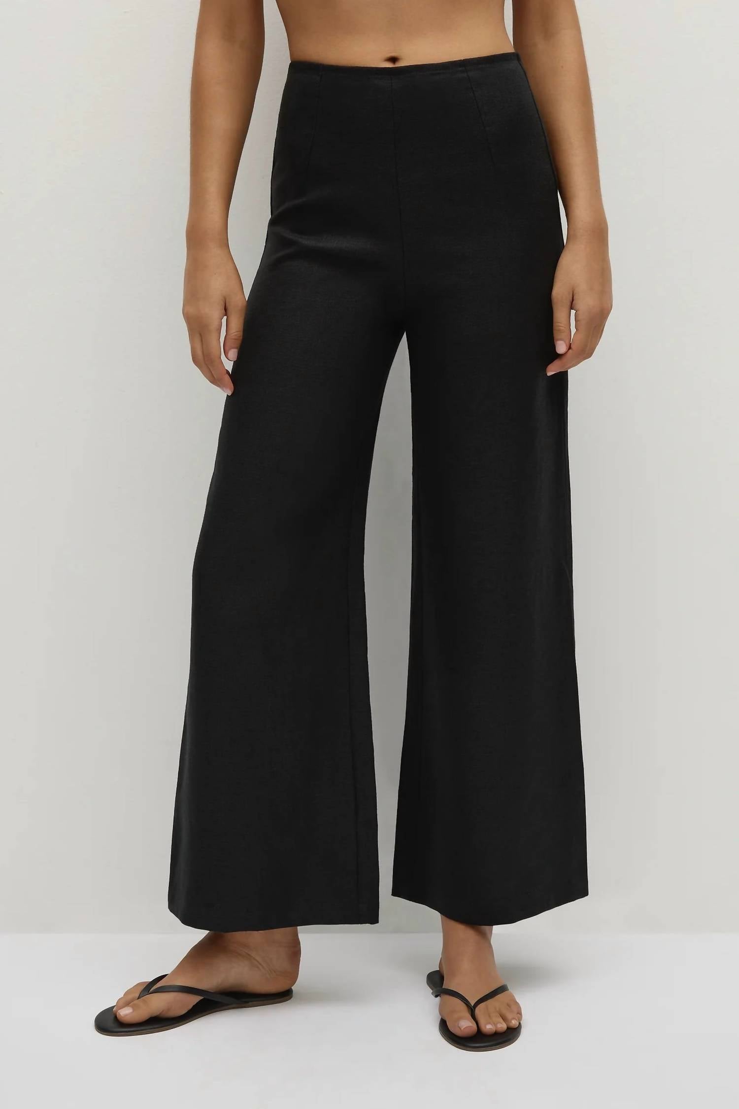FAITHFULL THE BRAND Wide Leg Jean Pant in black - women's pants - view 4