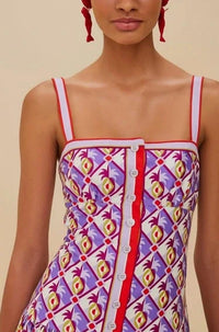 Farm Rio - GRAPHIC PINEAPPLE SCARF DRESS