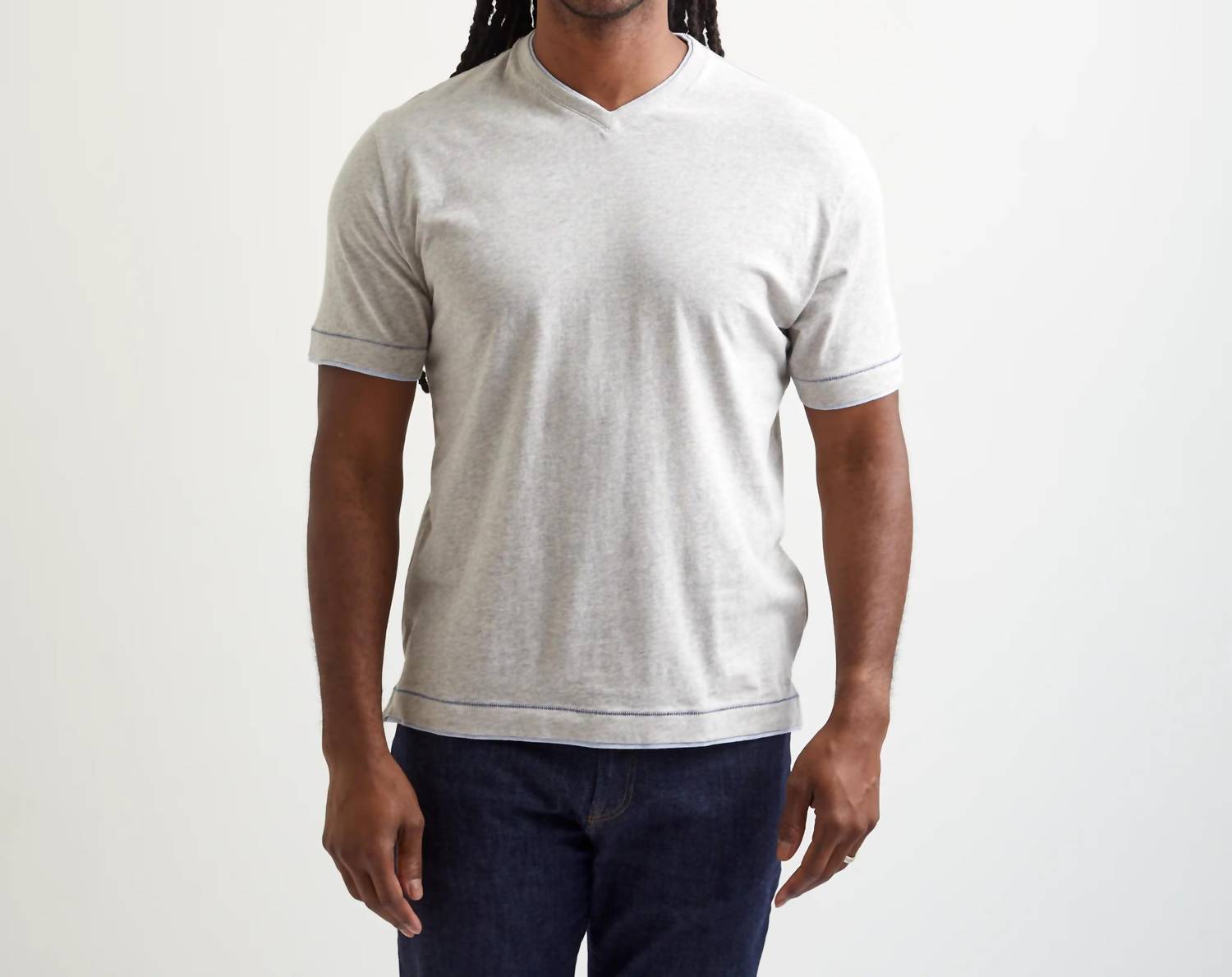 Left Coast Tee - County Line Layered Effect High V-neck Tee Shirt