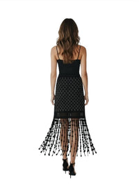 Simkhai - Filippa Lattice Fringe Midi Skirt