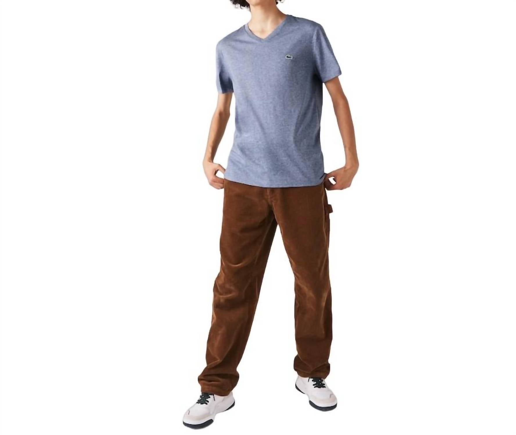 Lacoste - Short Sleeve V-neck Pima Cotton Jersey T-shirt