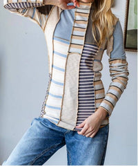 Oli & Hali Beverly Mixed Print Pullover in blue multi - women's sweater