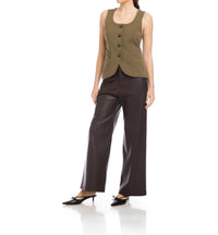 Fifteen Twenty Joni Button Up Vest in light olive - women's blouse - view 7