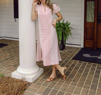 Sail To Sable - Puff Sleeve Midi Dress