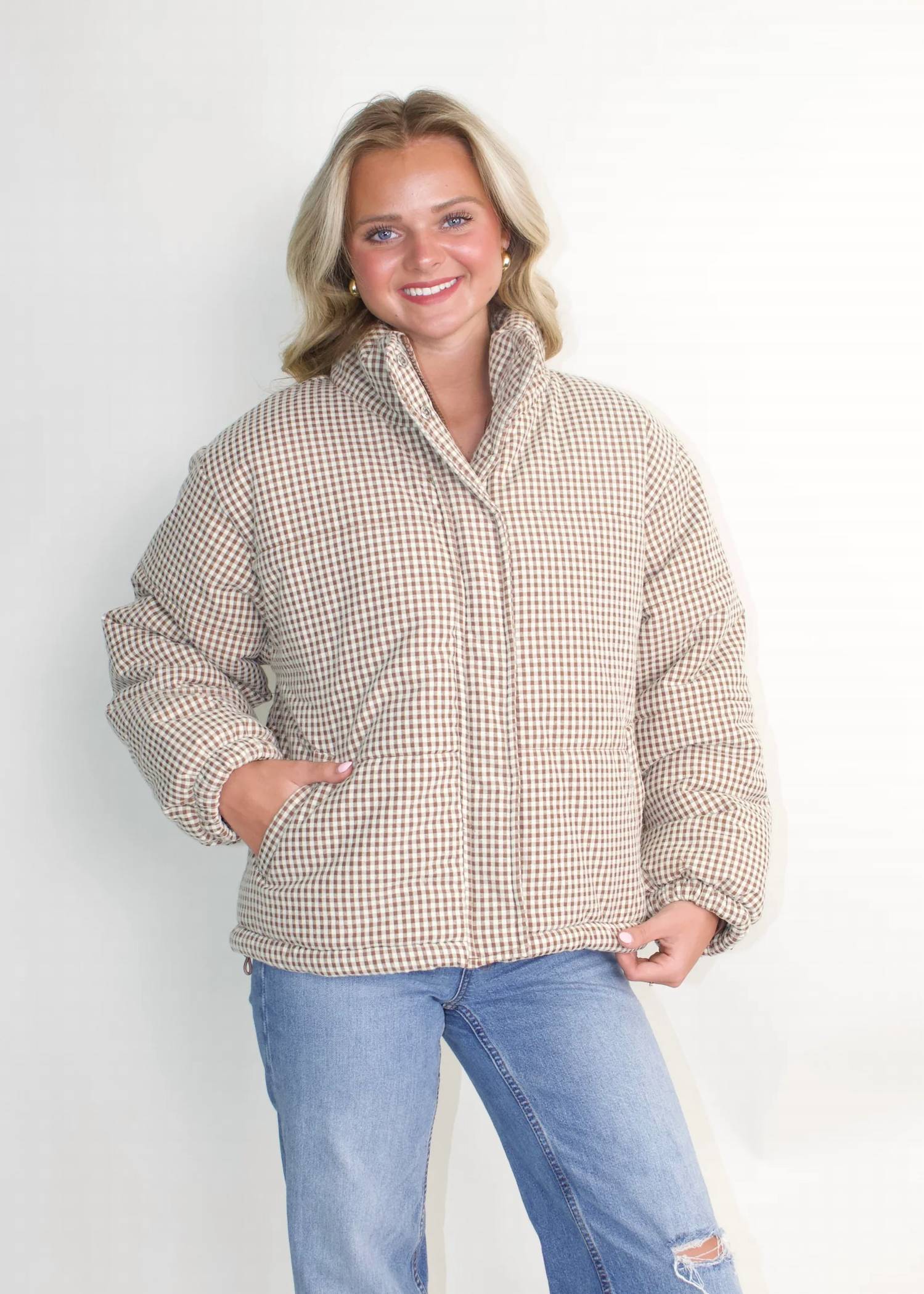 Le Lis - GINGHAM PUFFER JACKET