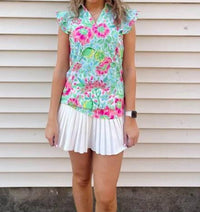 Aryeh - Ruffle Sleeve Polo Top