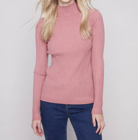 Charlie B - Ribbed Knit Mock Neck Sweater