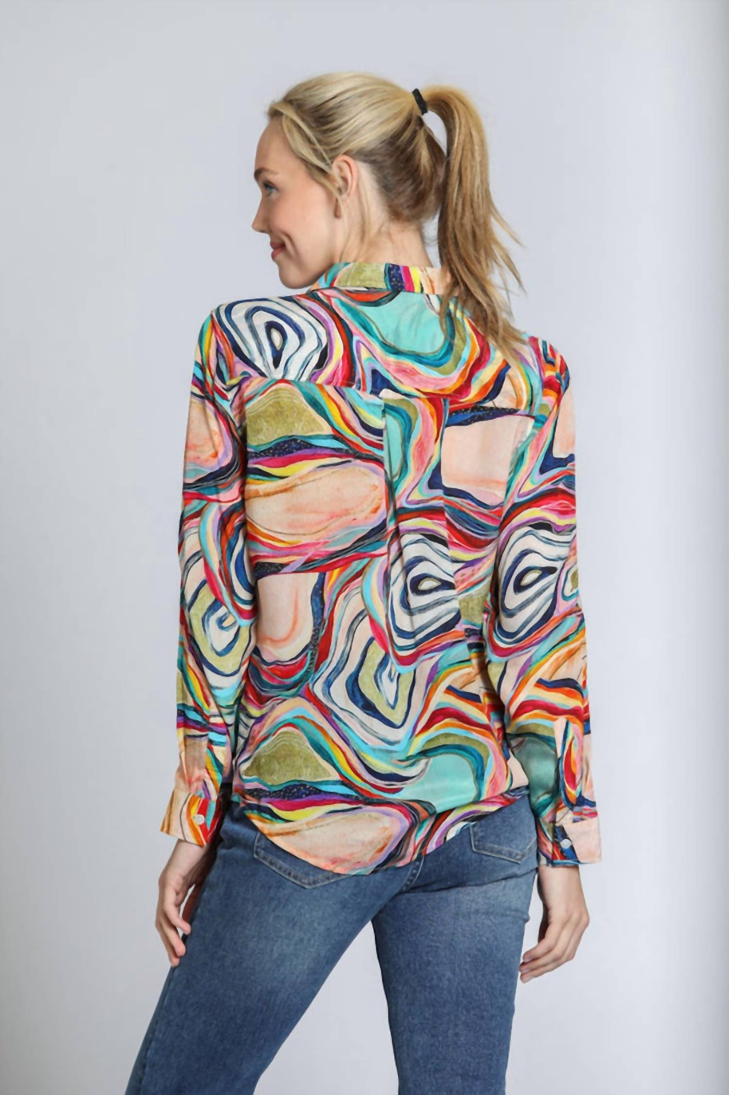 Apny - Button Up Shirt With Roll Up Sleeve