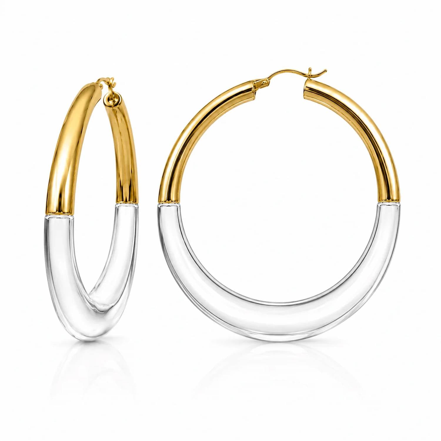 Gold & Honey - Women's Xl Chunky Graduated Hoop Earrings