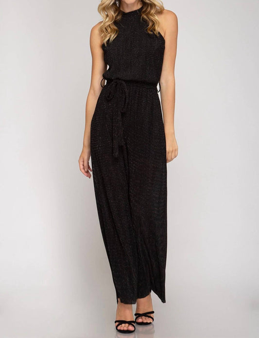 Lurex Halter Jumpsuit