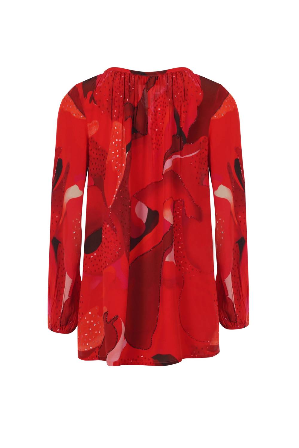 La Fuori Women's Casa Top in rouge camouflage - women's blouse - detail view