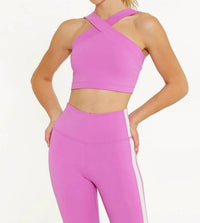 Cream Yoga - LEAH CROSS NECK BRA TOP