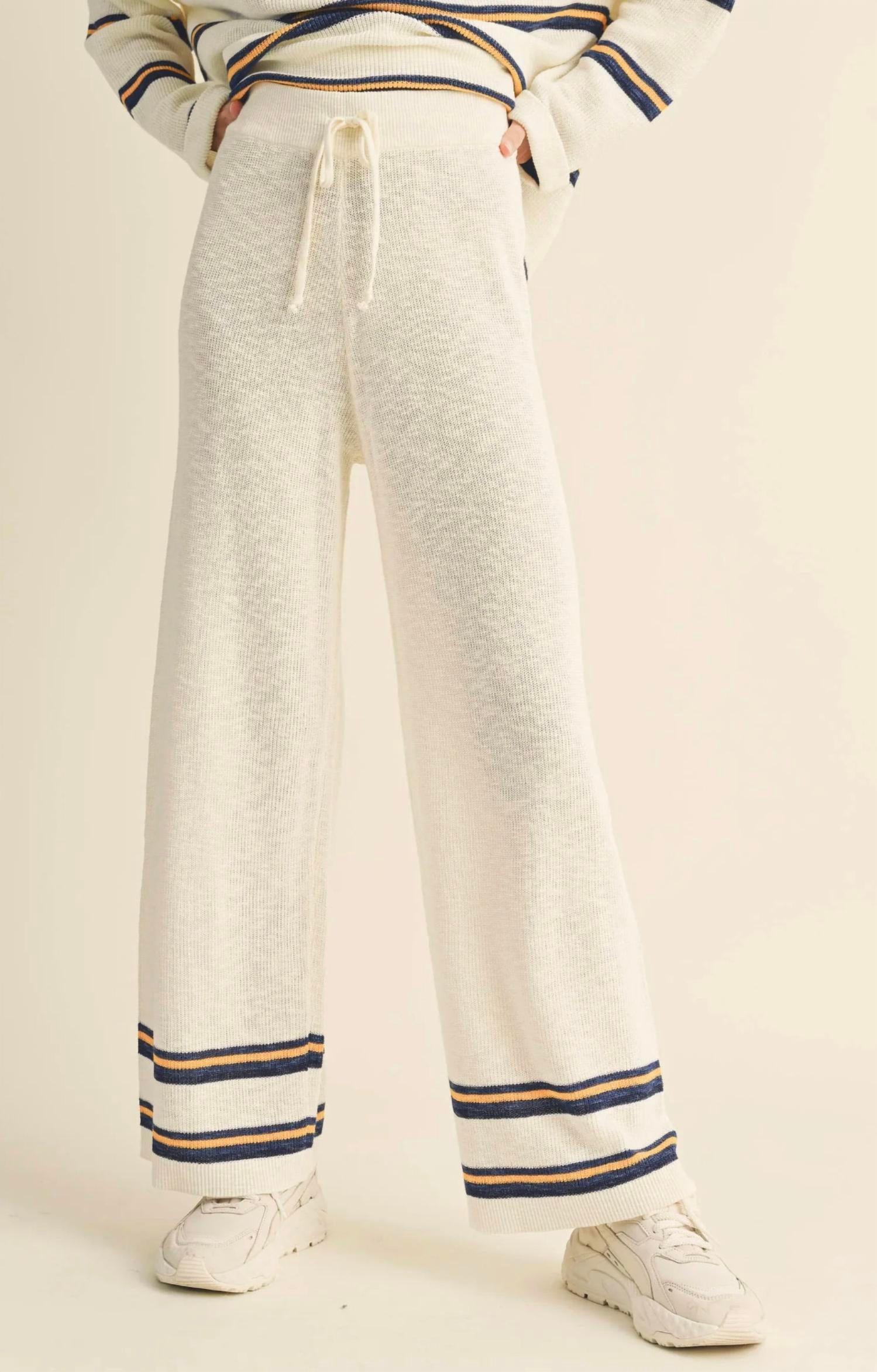 Miou Muse - Striped Knit Pants