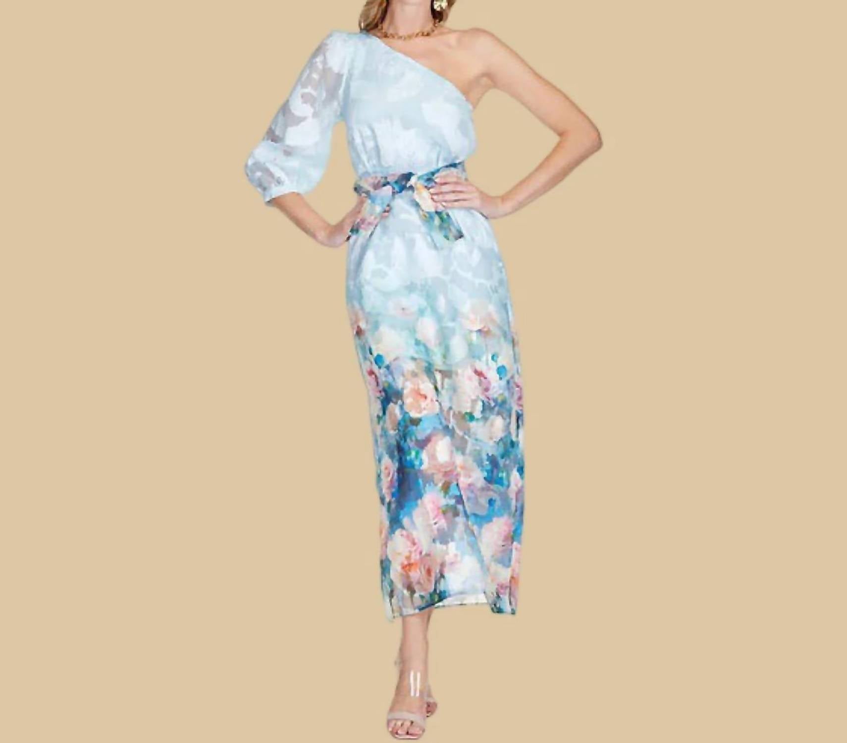 Jade - Painted Garden One Shoulder Dress