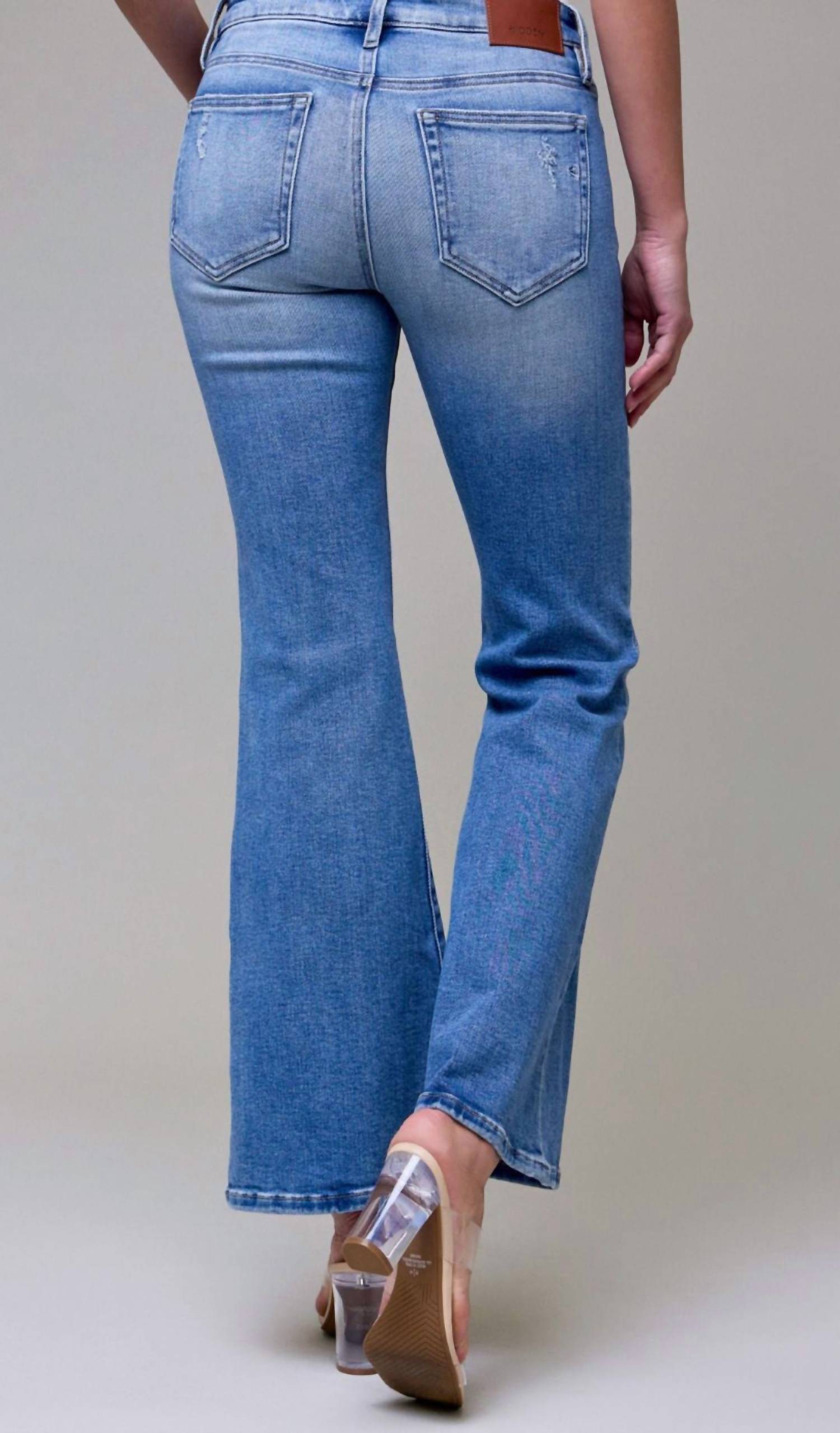 Hidden - Mid Rise Full Length Clean Stretch Bootcut Jean
