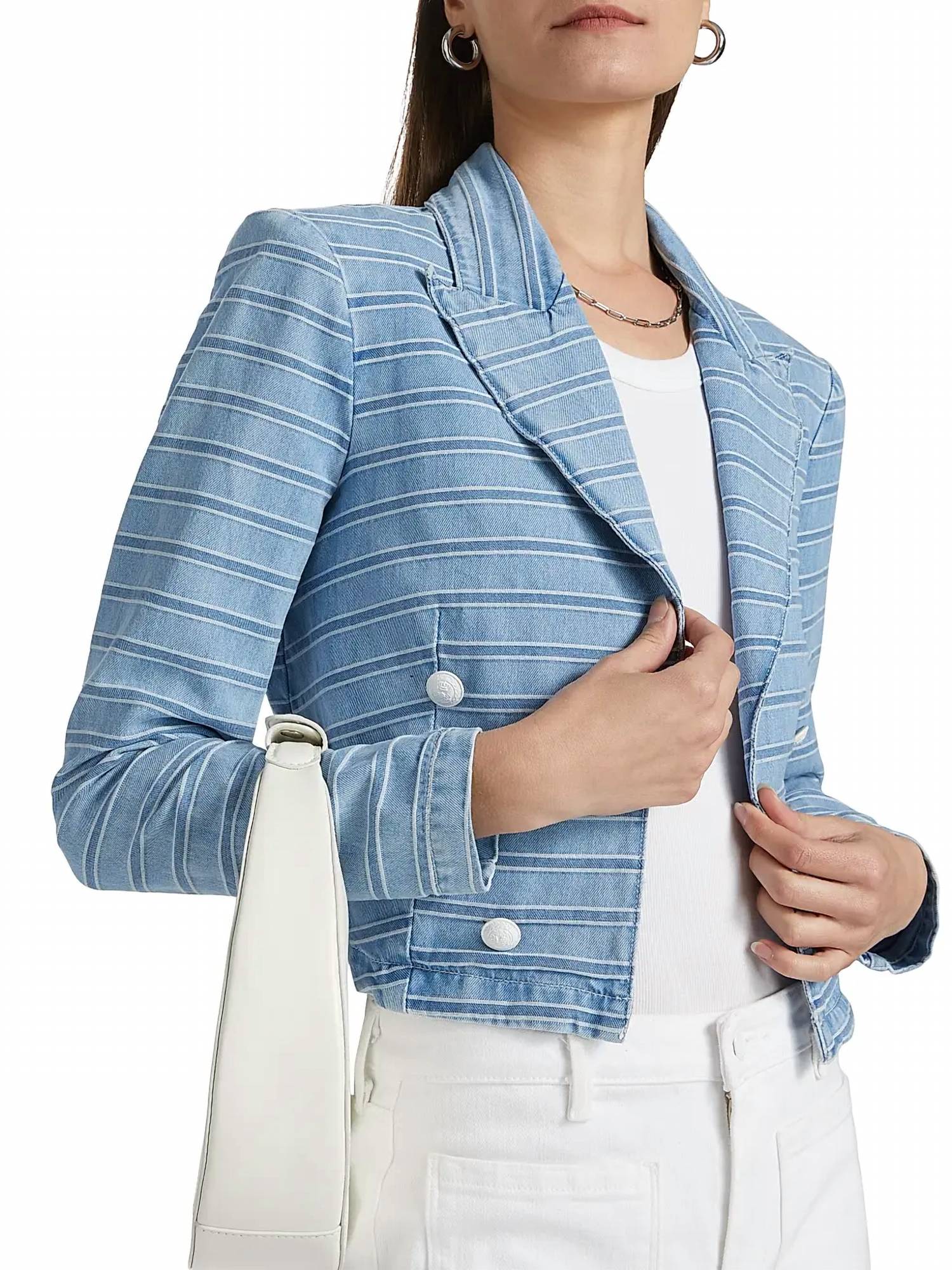 L'Agence - Dolly Striped Cropped Blazer