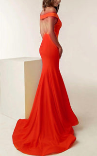 Jasz Couture - Crisscrossed Bodice High Neck Mermaid Gown