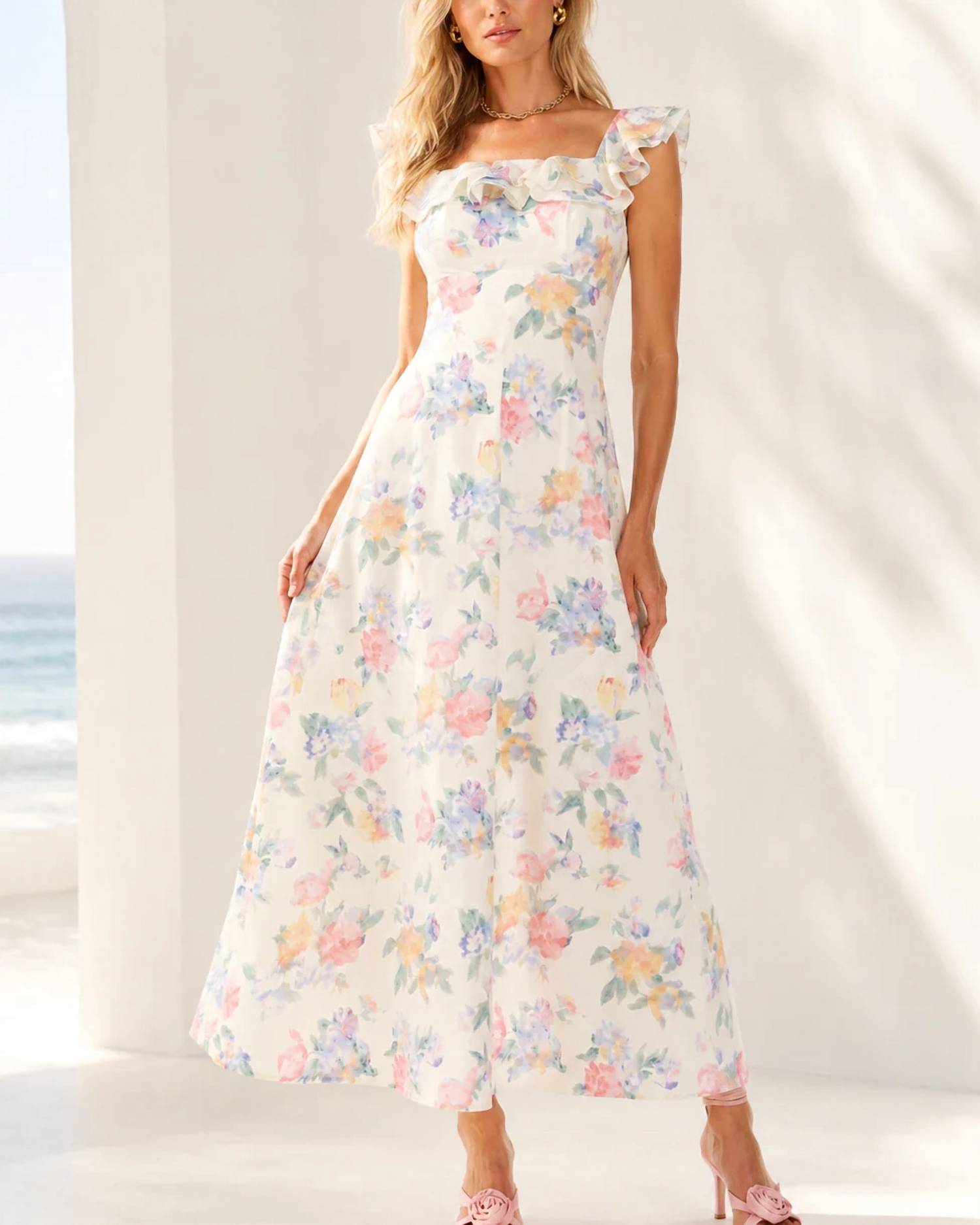 Sofie The Label - Watercolor Roses Maxi Dress