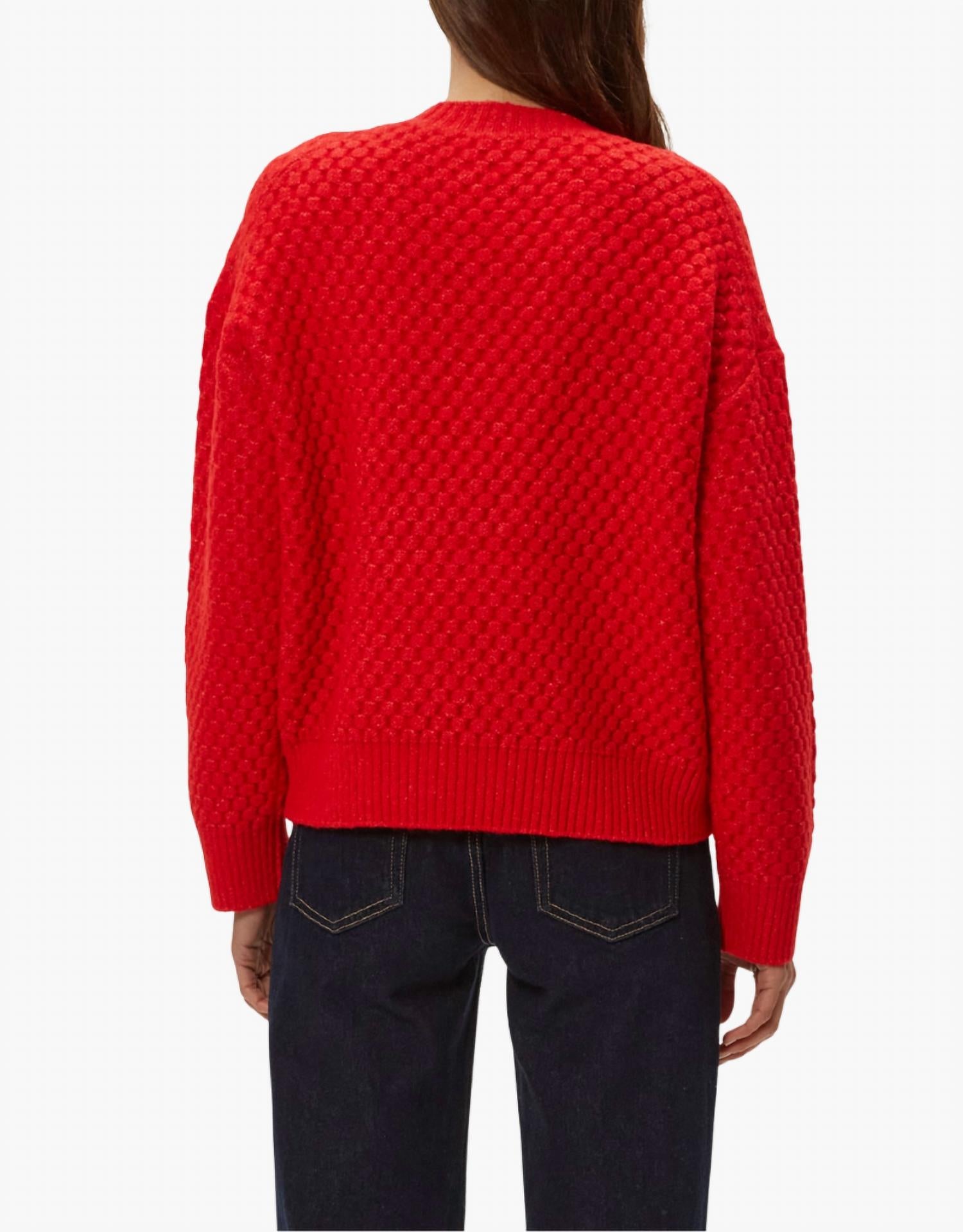 Michael Stars Sophia Honeycomb Sweater in poppy - women's sweater - alternate view