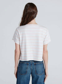 Askk Ny - Shrunken V-neck Stripe Tee