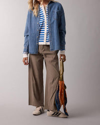 WISHLIST Washed Buttoned Up Shirt in medium denim - women's shirt - view 4