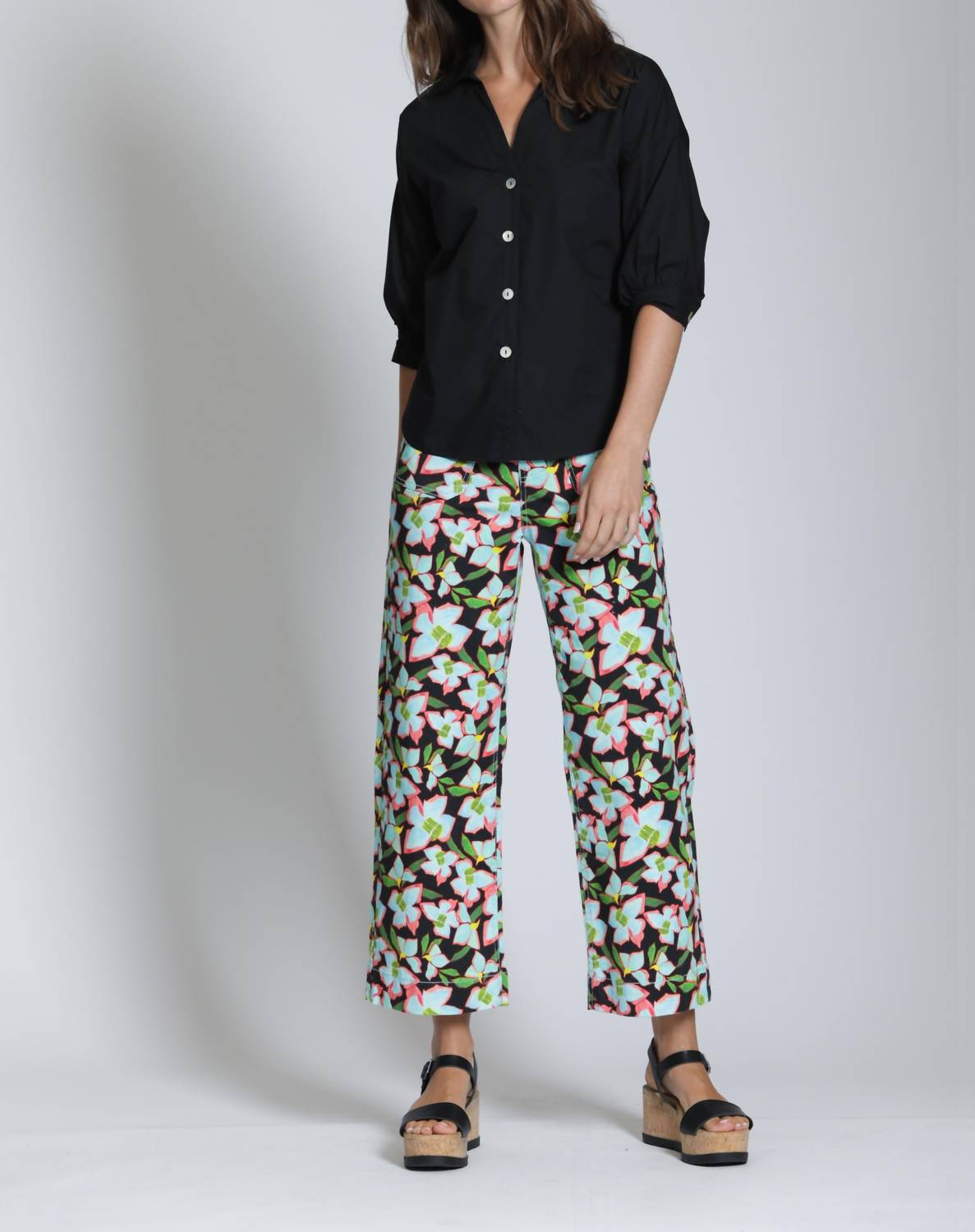 Apny - Printed Patch Pocket Pants