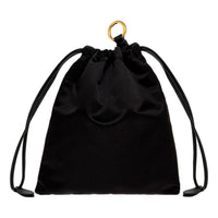 MIU MIU Women's Duchesse Satin Mini Pouch Bag in black - women's bag - detail view