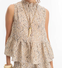 Lanhtropy - Daisy Metallic Linen Top