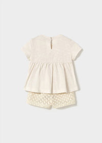 Mayoral - Girls' 2-in-1 Crochet Short Set